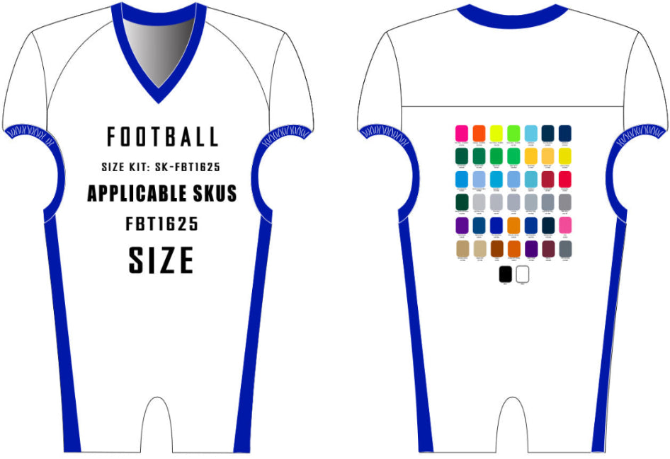 Blitz Football Jersey Size Samples (Form Fit)