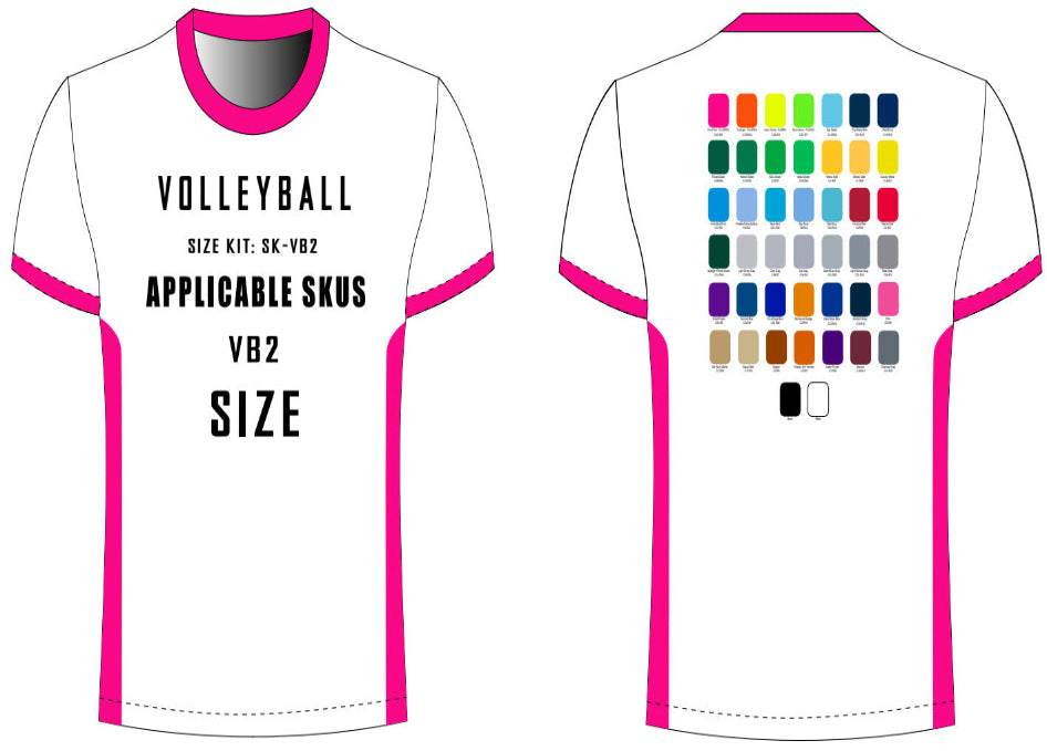 Short Sleeve Volleyball Jersey Size Samples
