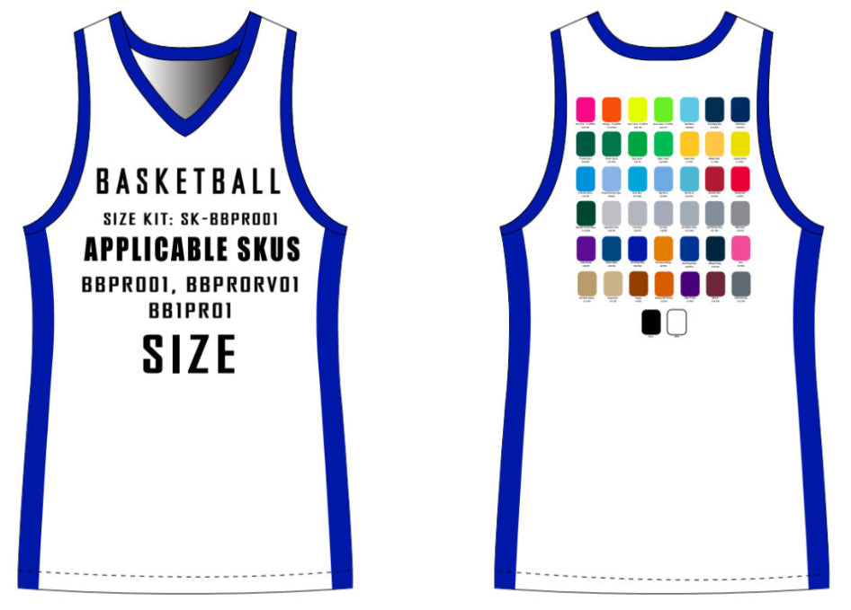 Pro Basketball Jersey Size Samples