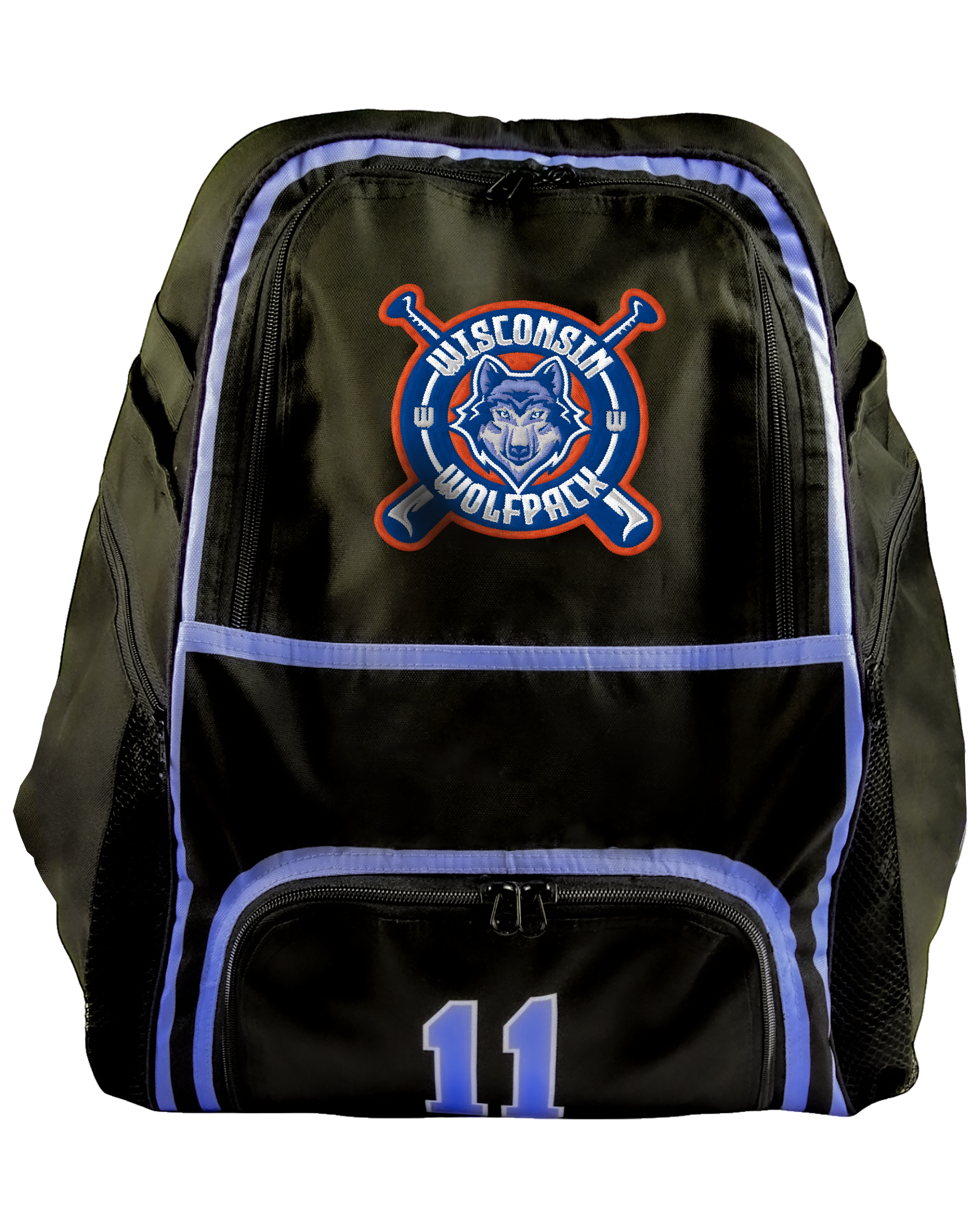 Large Backpack (18" x 17" x 9") w/ Bat Sleeves & Fence Hook