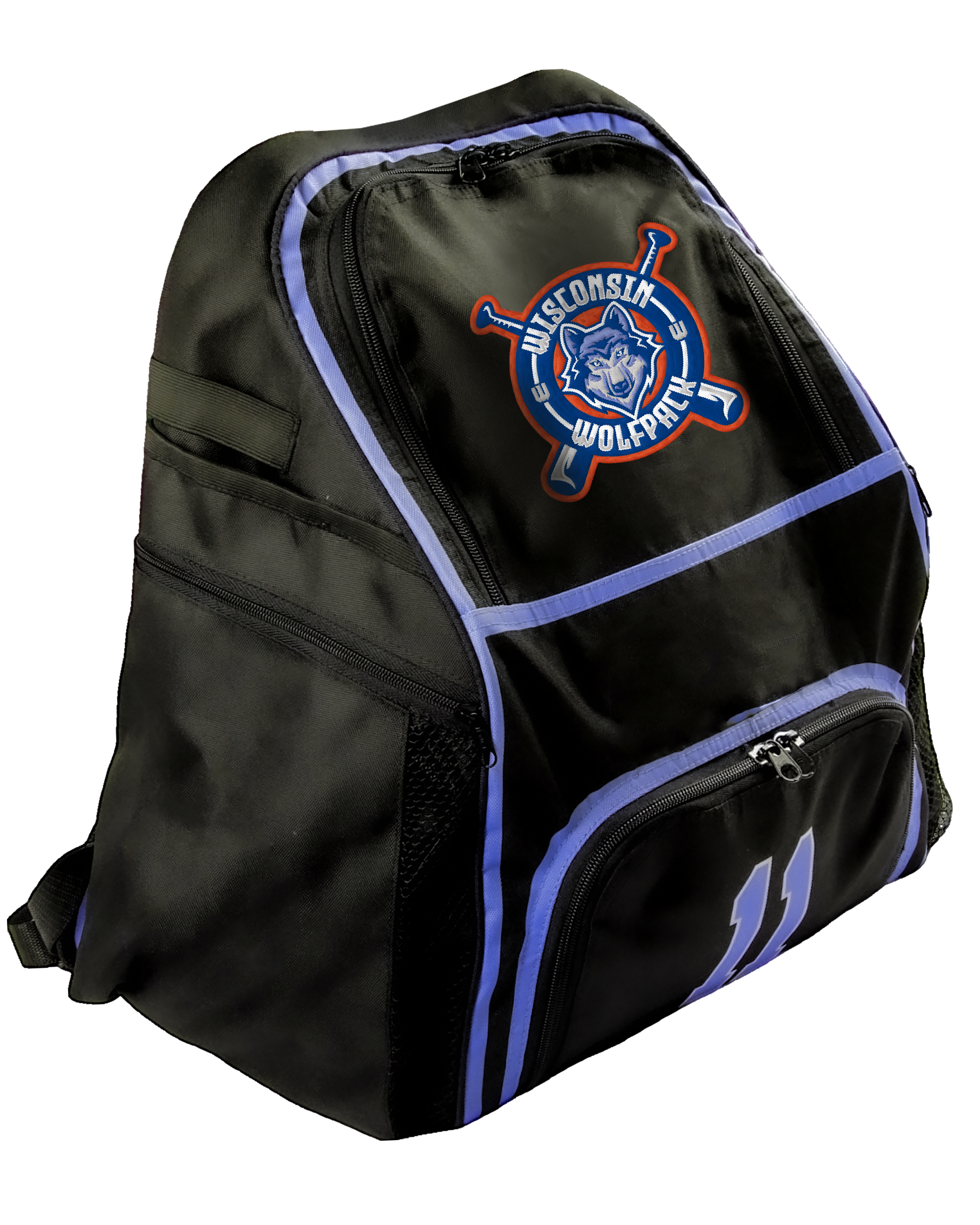 Large Backpack (18" x 17" x 9") w/ Bat Sleeves & Fence Hook