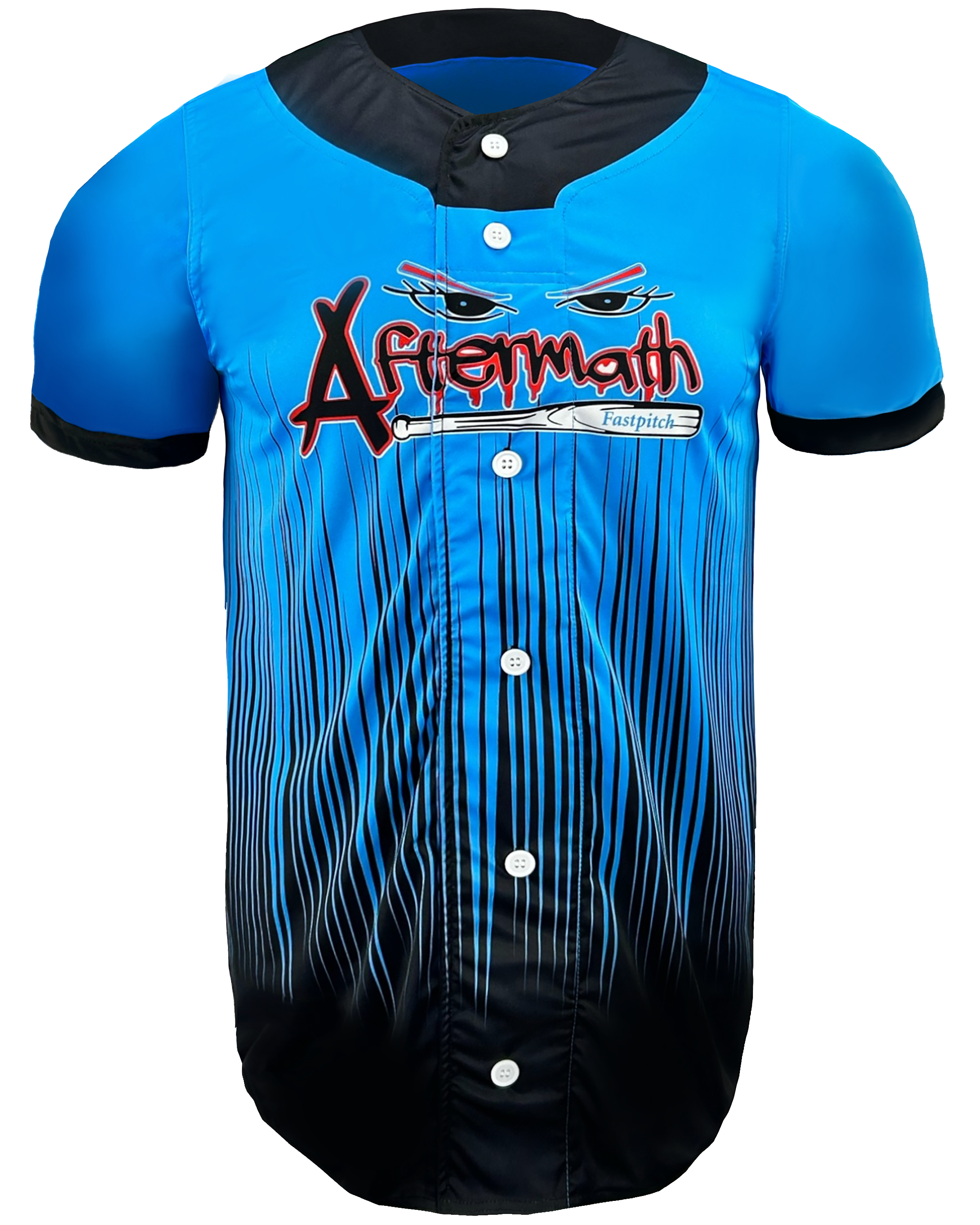 Short Sleeve Faux Full Button Baseball Jersey