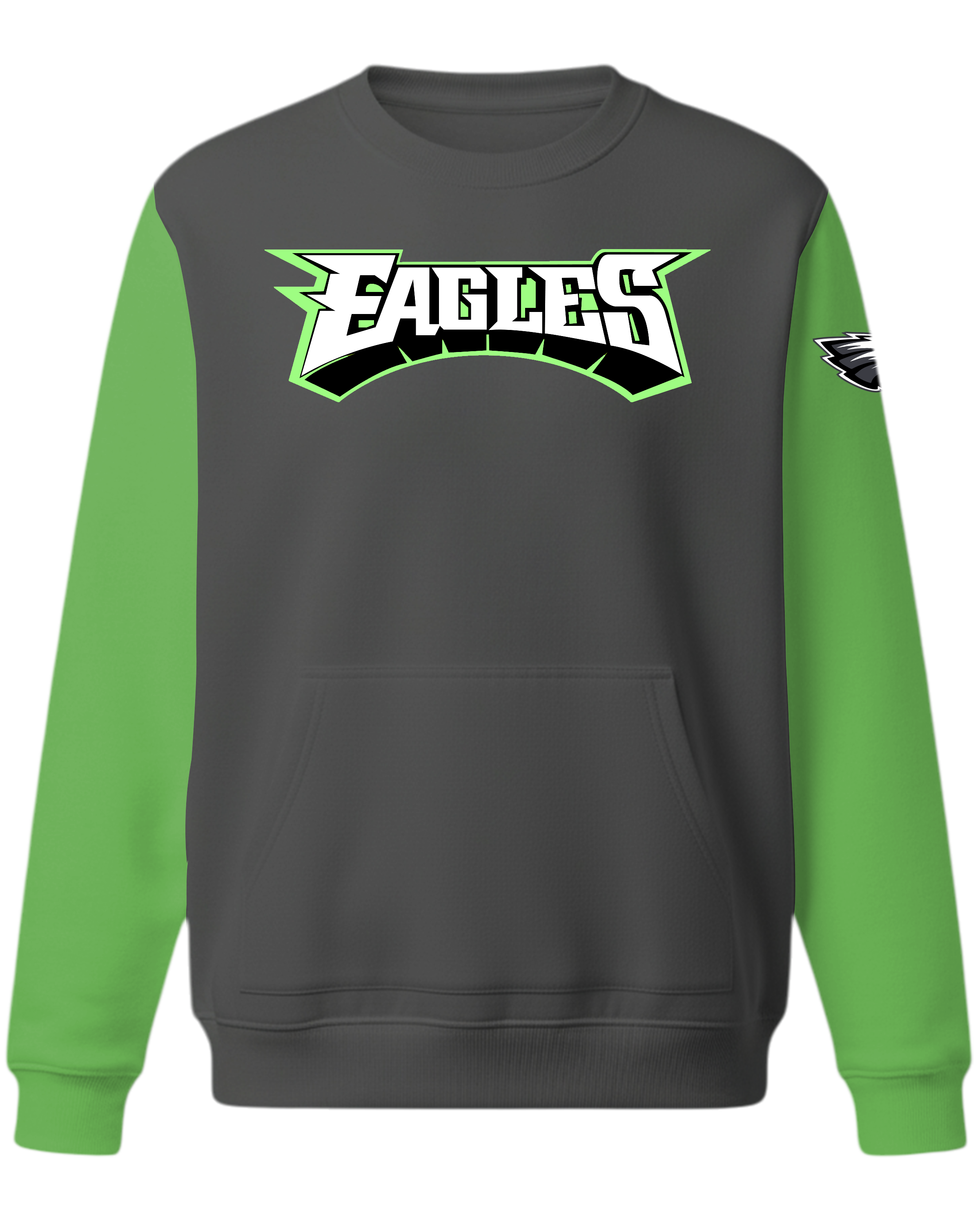 Cotton Fleece Crew Sweatshirt w/ Front Pocket