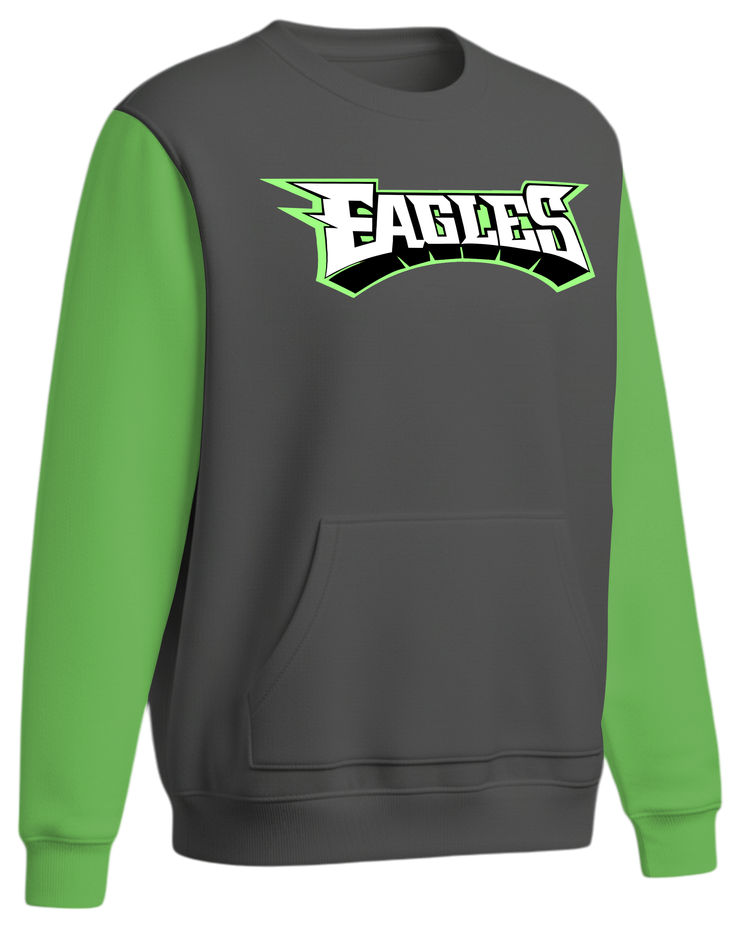 Cotton Fleece Crew Sweatshirt w/ Front Pocket