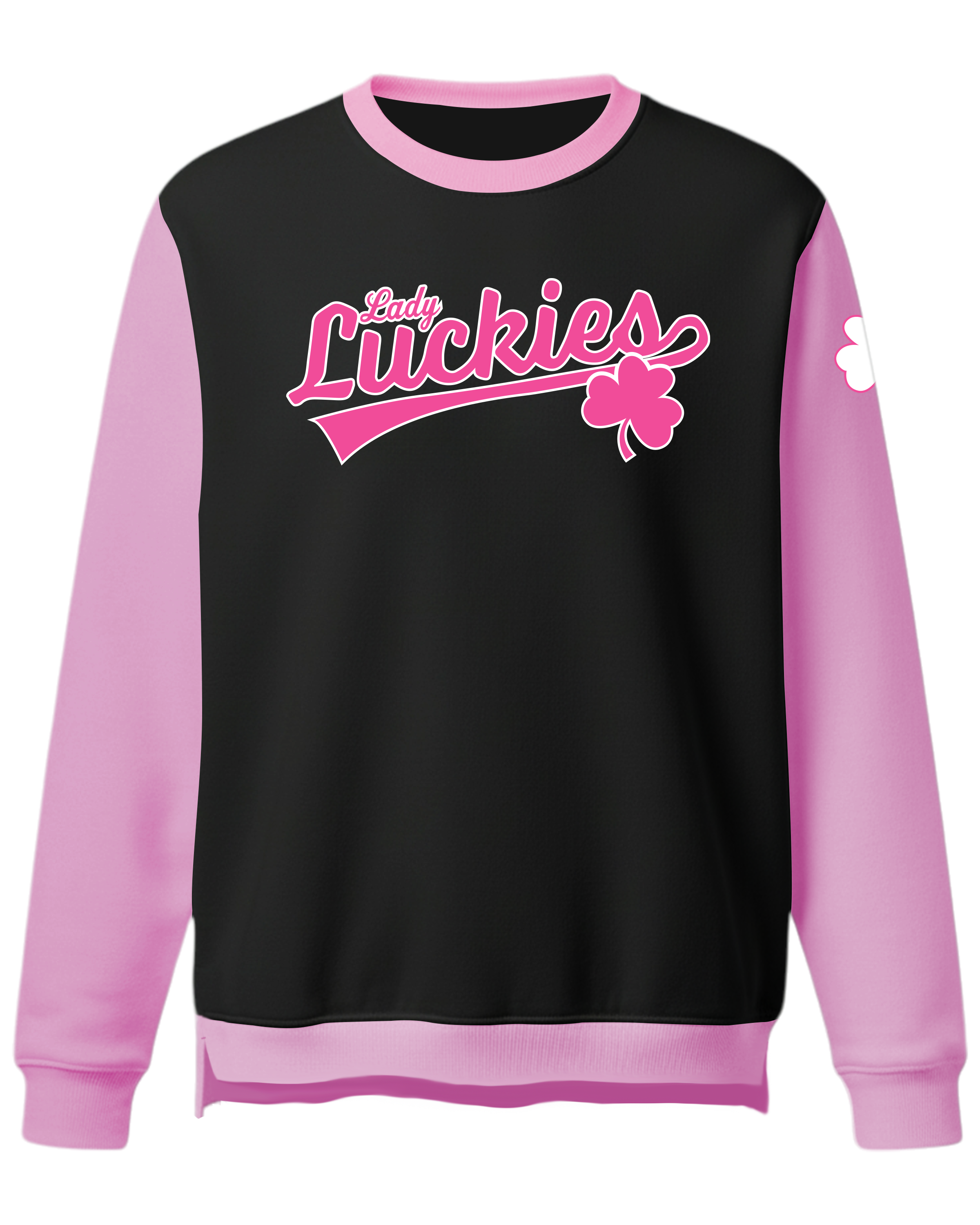 Cotton Fleece Crew Sweatshirt with Bottom Hem Slit