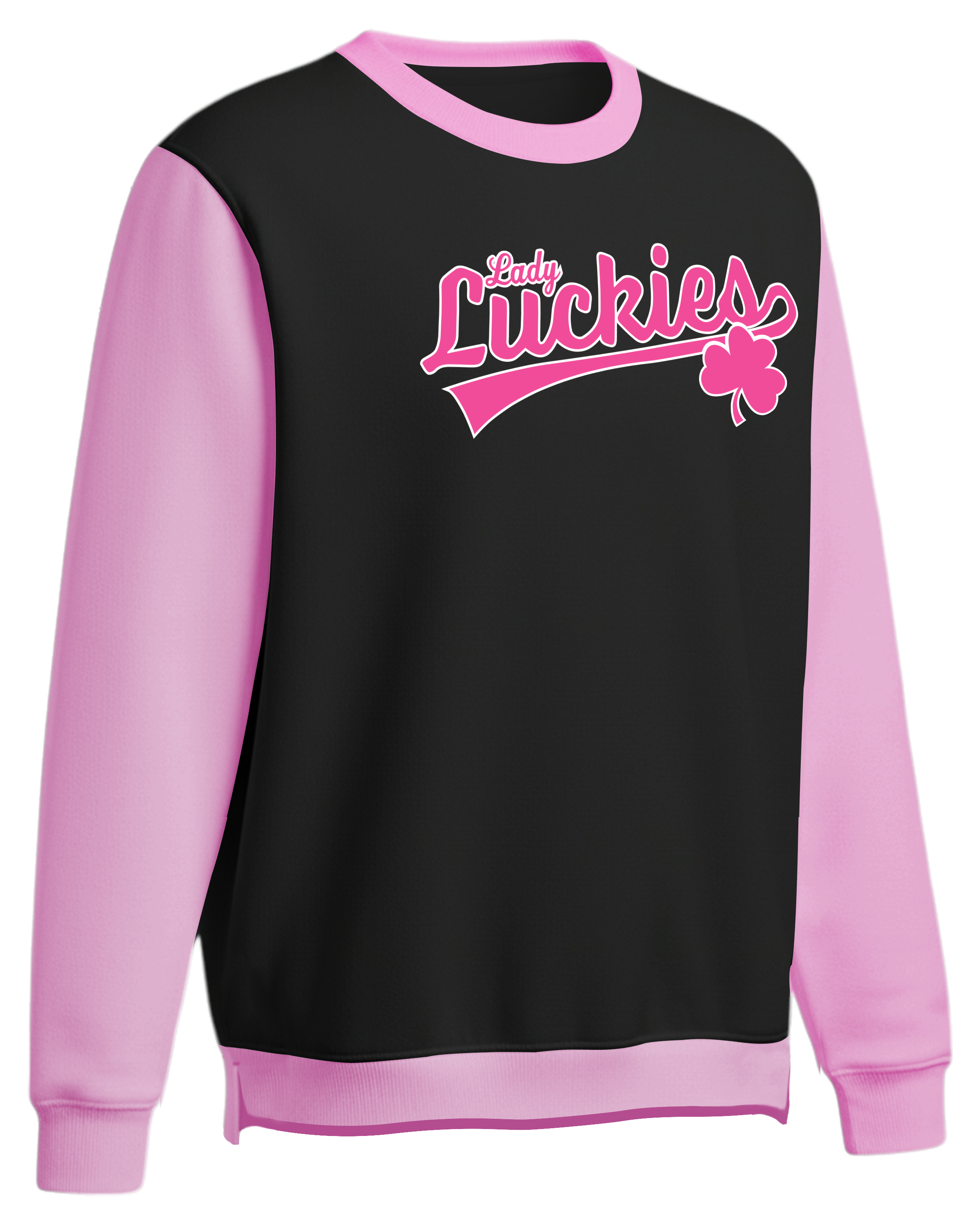 Cotton Fleece Crew Sweatshirt with Bottom Hem Slit