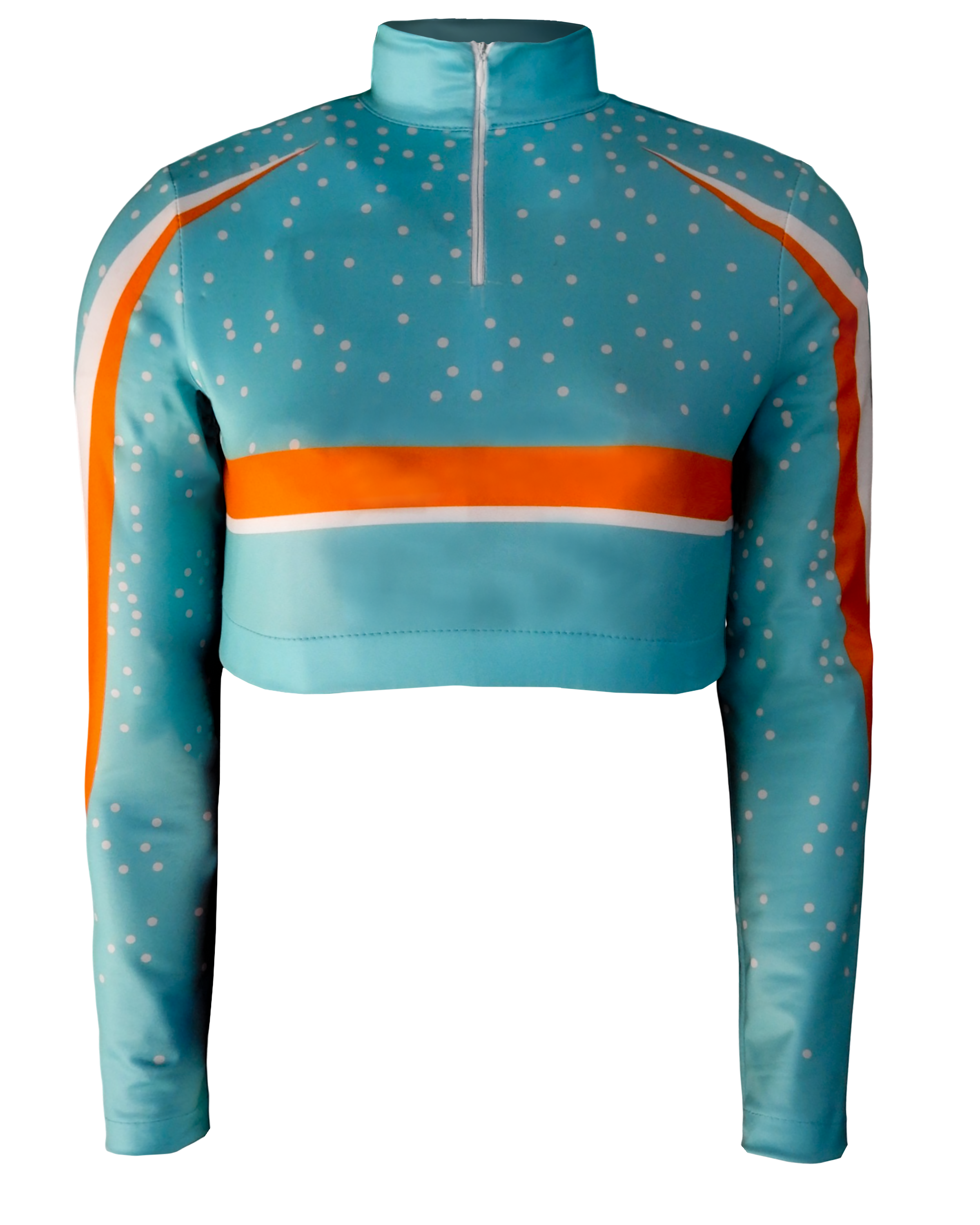 Full Sublimation Long Sleeve Cheer Crop Top w/ Turtle Neck