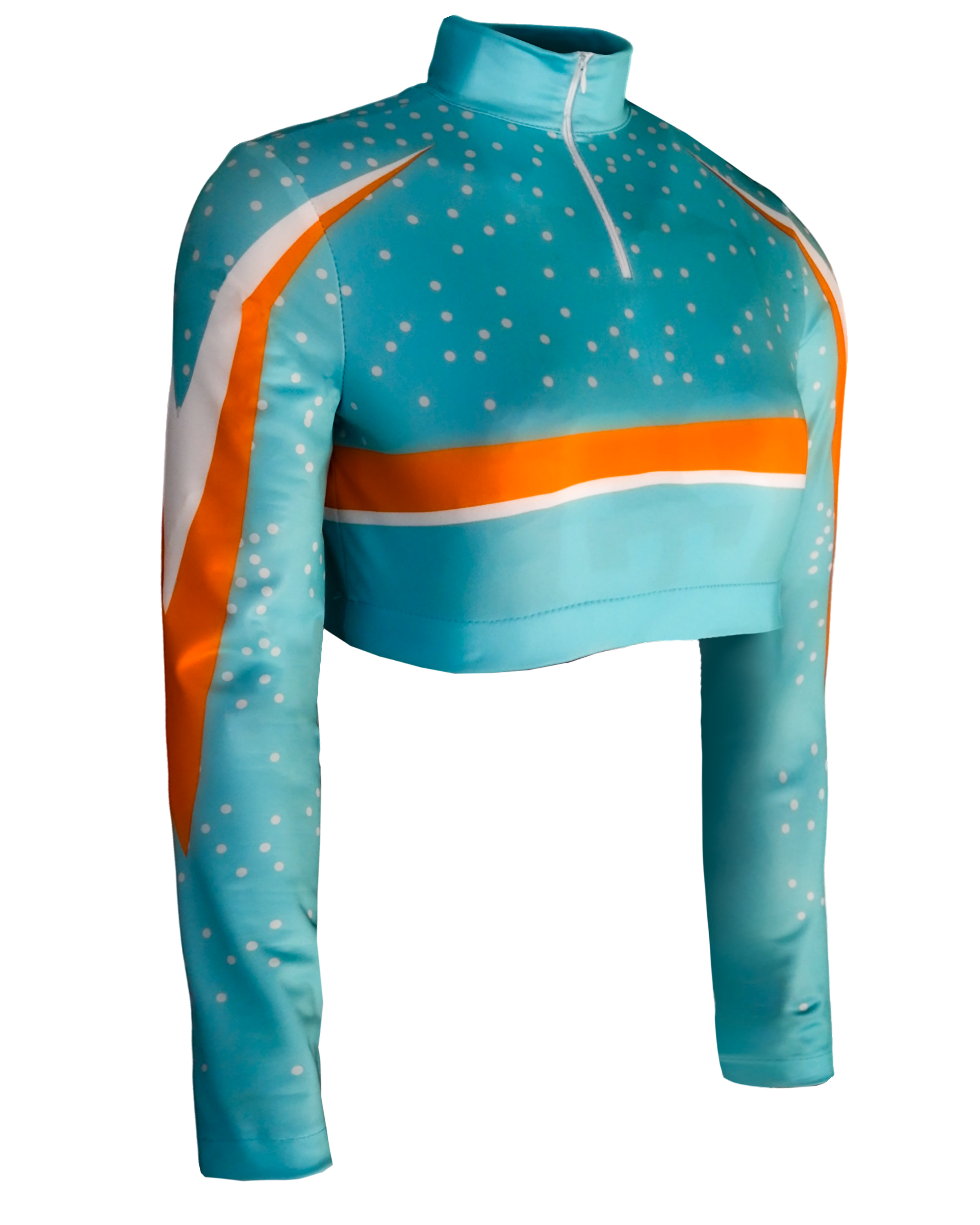 Full Sublimation Long Sleeve Cheer Crop Top w/ Turtle Neck