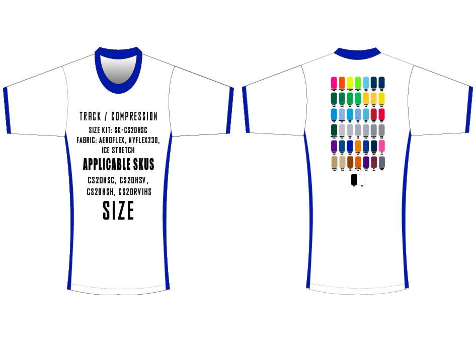 Half Sleeve Compression Tee Size Samples