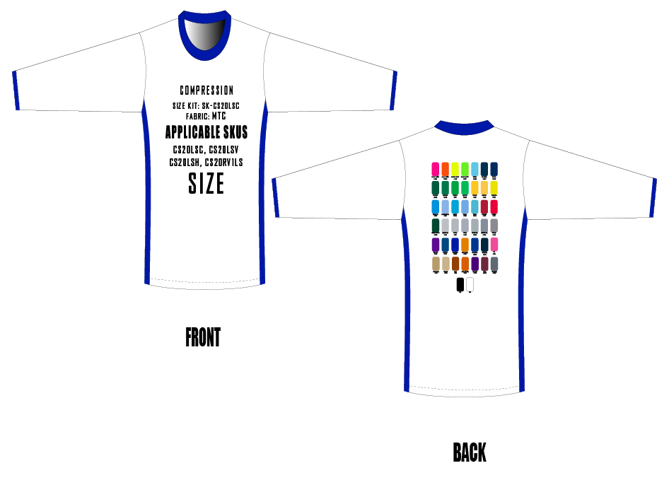 Long Sleeve Compression Tee Size Samples