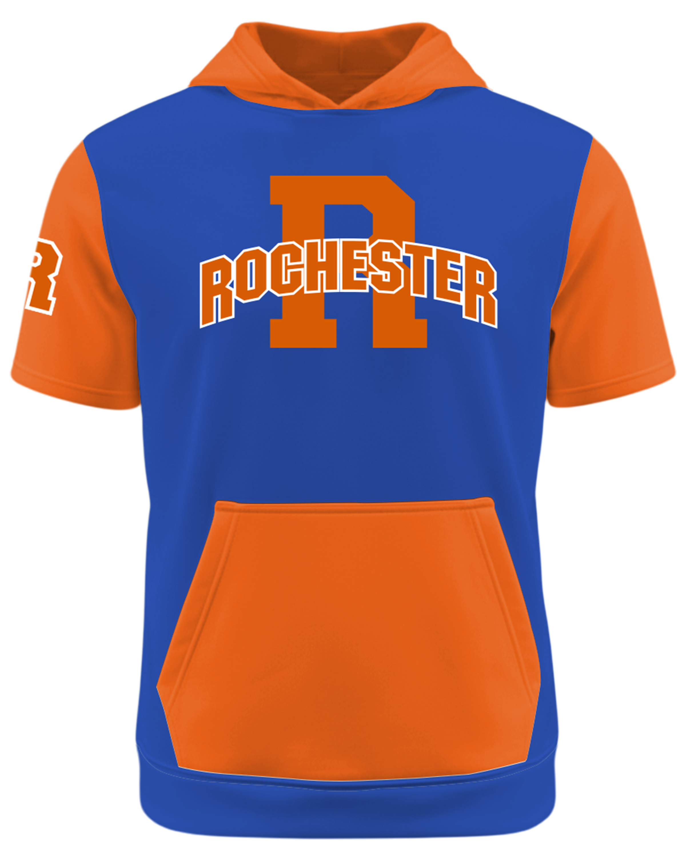 Dyed Short Sleeve Brushed Performance Fleece Hoodie w/ Front Pocket