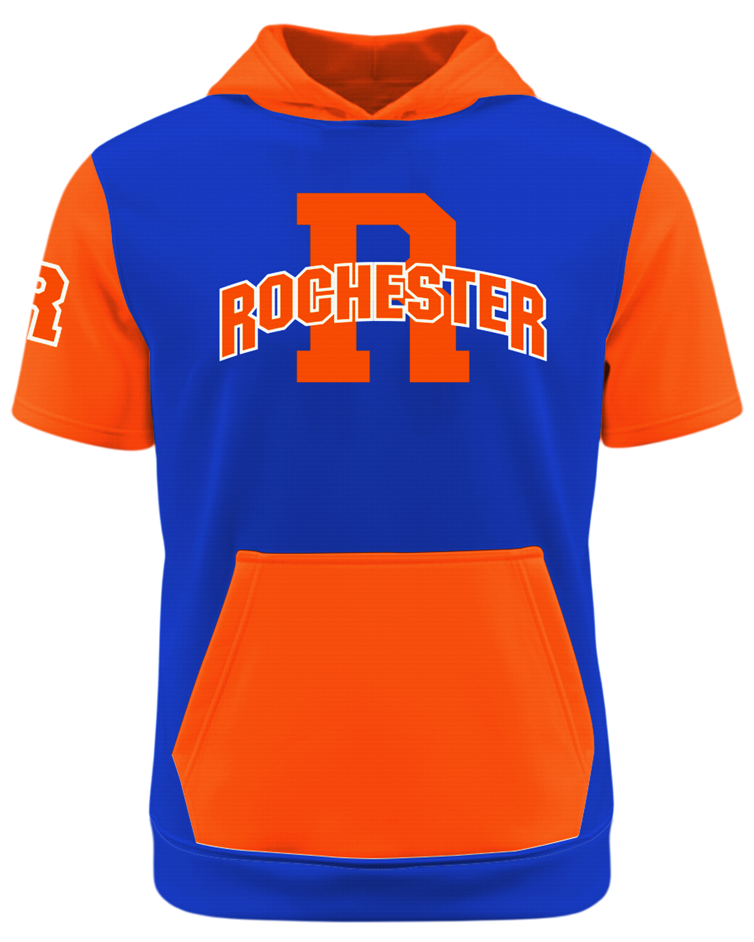 Dyed Short Sleeve Brushed Performance Fleece Hoodie w/ Front Pocket