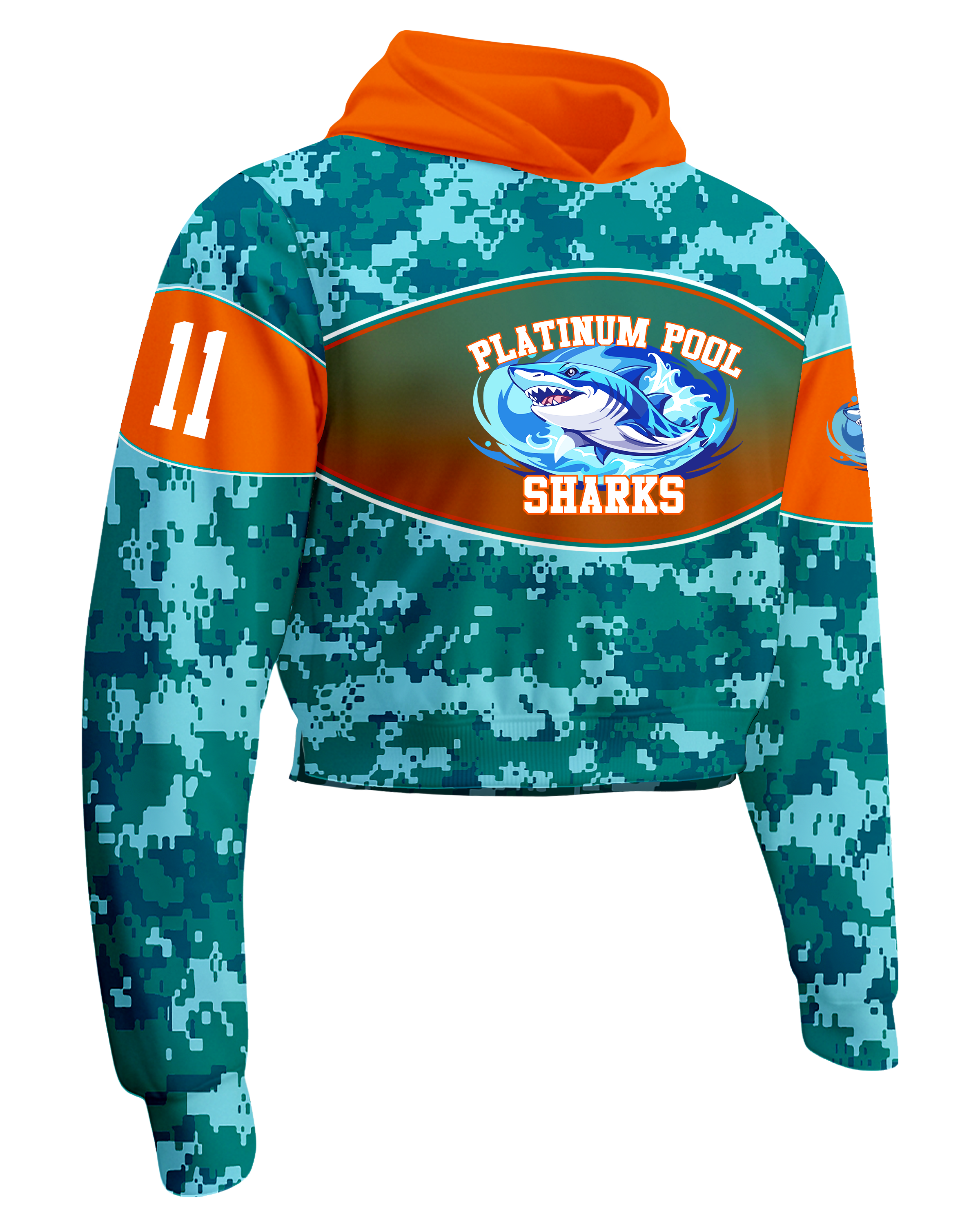 Heavy Performance Fleece Crop Top Hoodie with Bottom Hem Slit