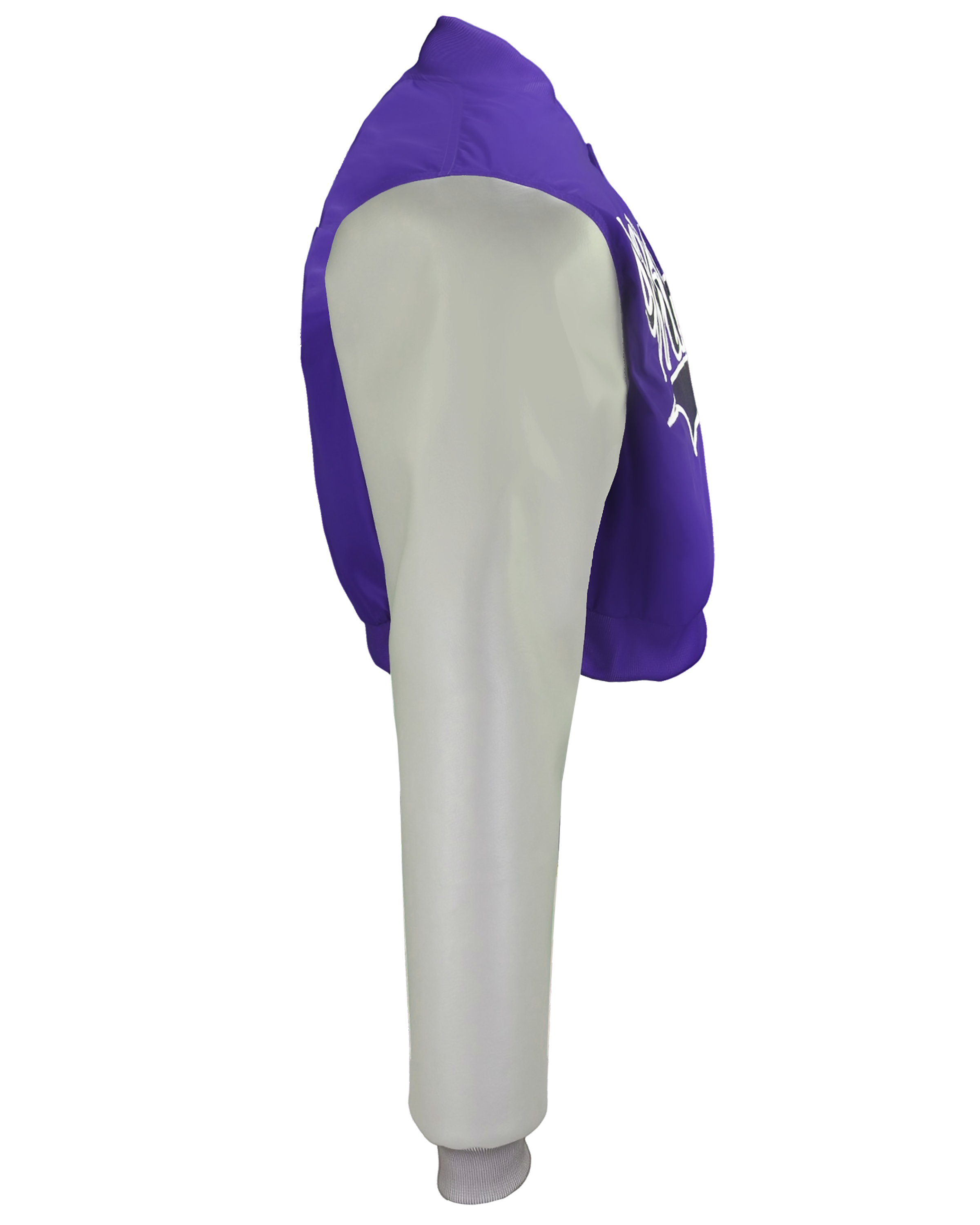 Sublimated Crop Top Letterman Jacket w/ Faux Leather Sleeves