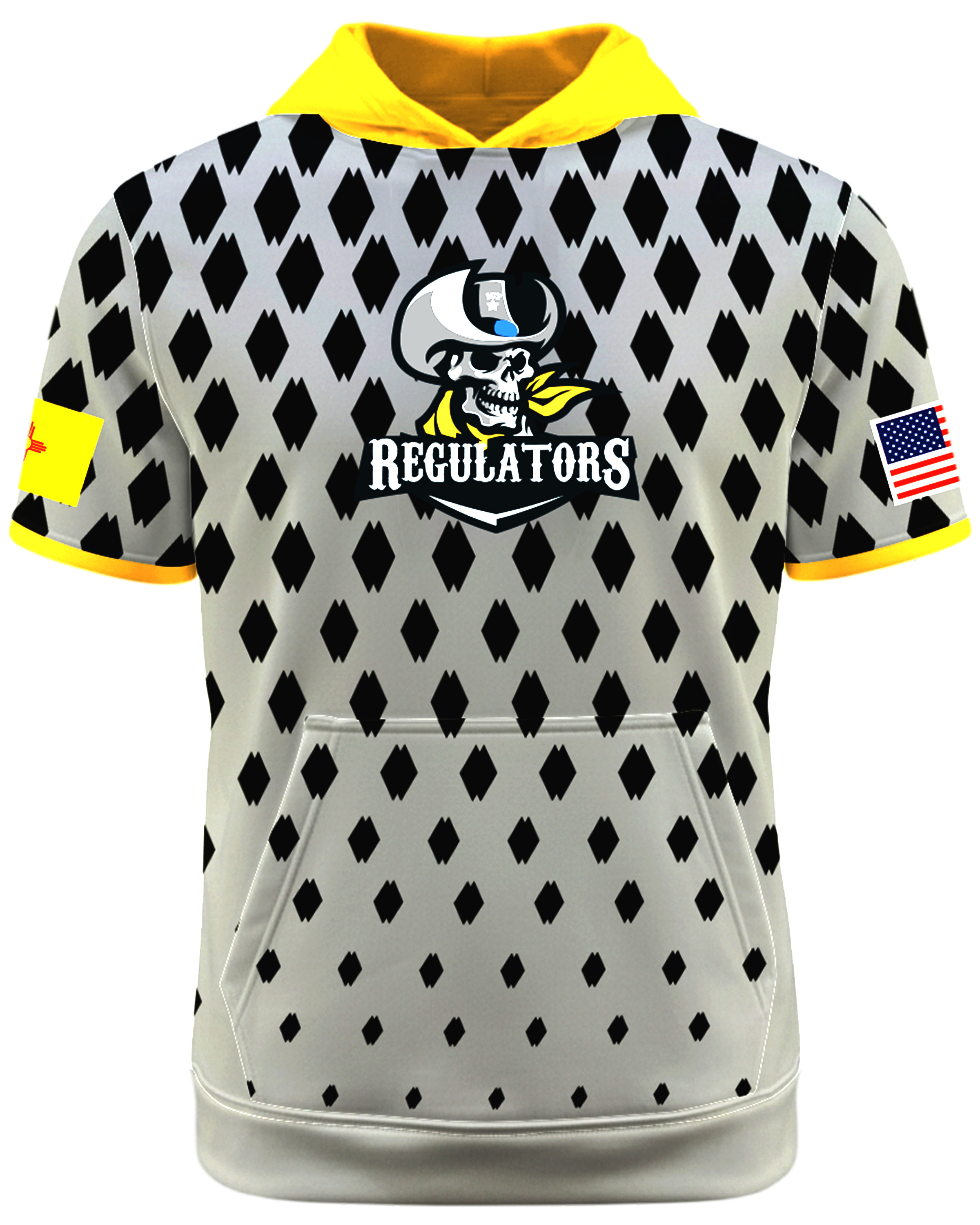 Short Sleeve Brushed Performance Fleece Hoodie w/ Front Pocket