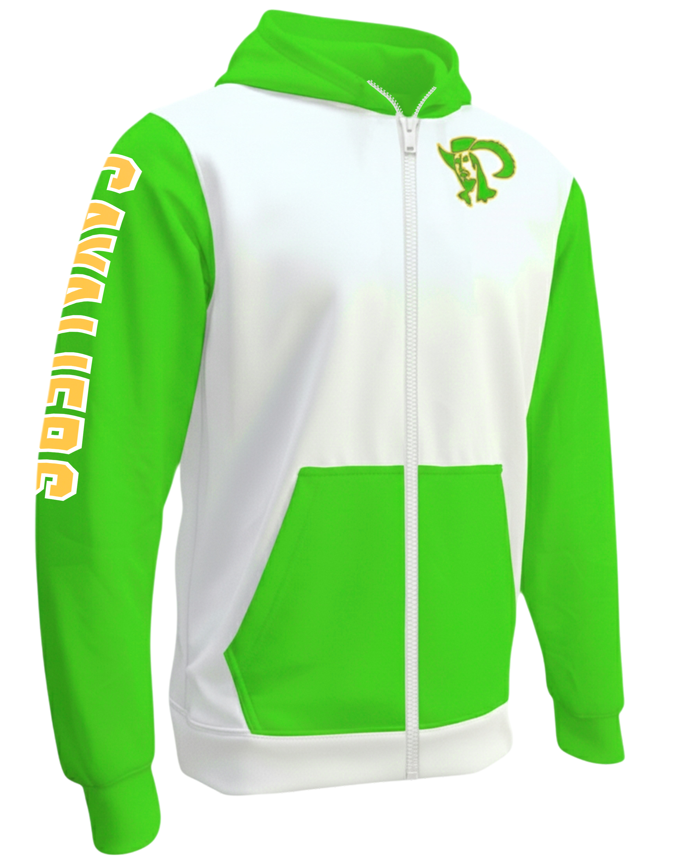 Cotton Full Zip Fleece Hoodie w/ Front Pocket