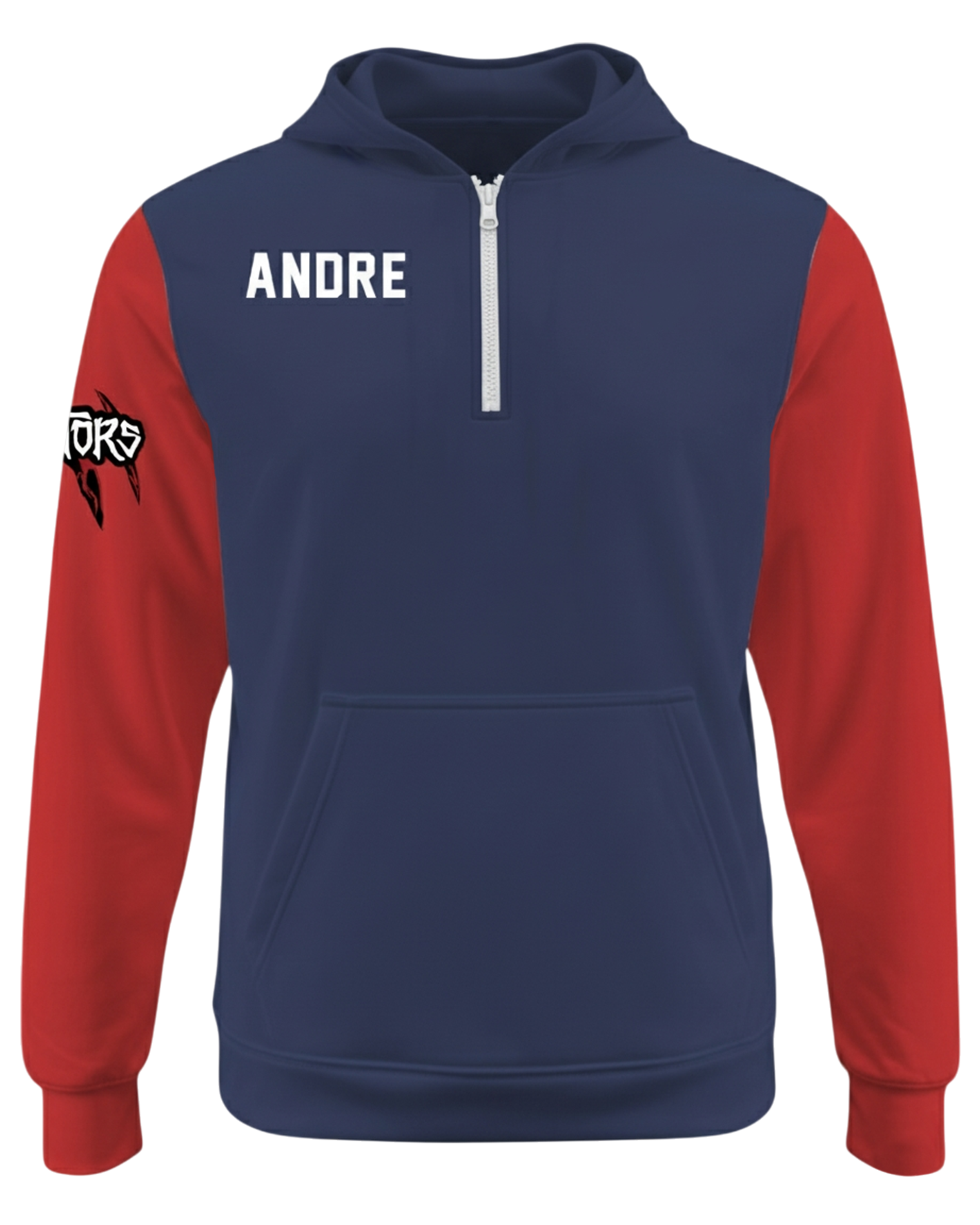 Cotton 1/4 Zip Fleece Hoodie w/ Front Pocket