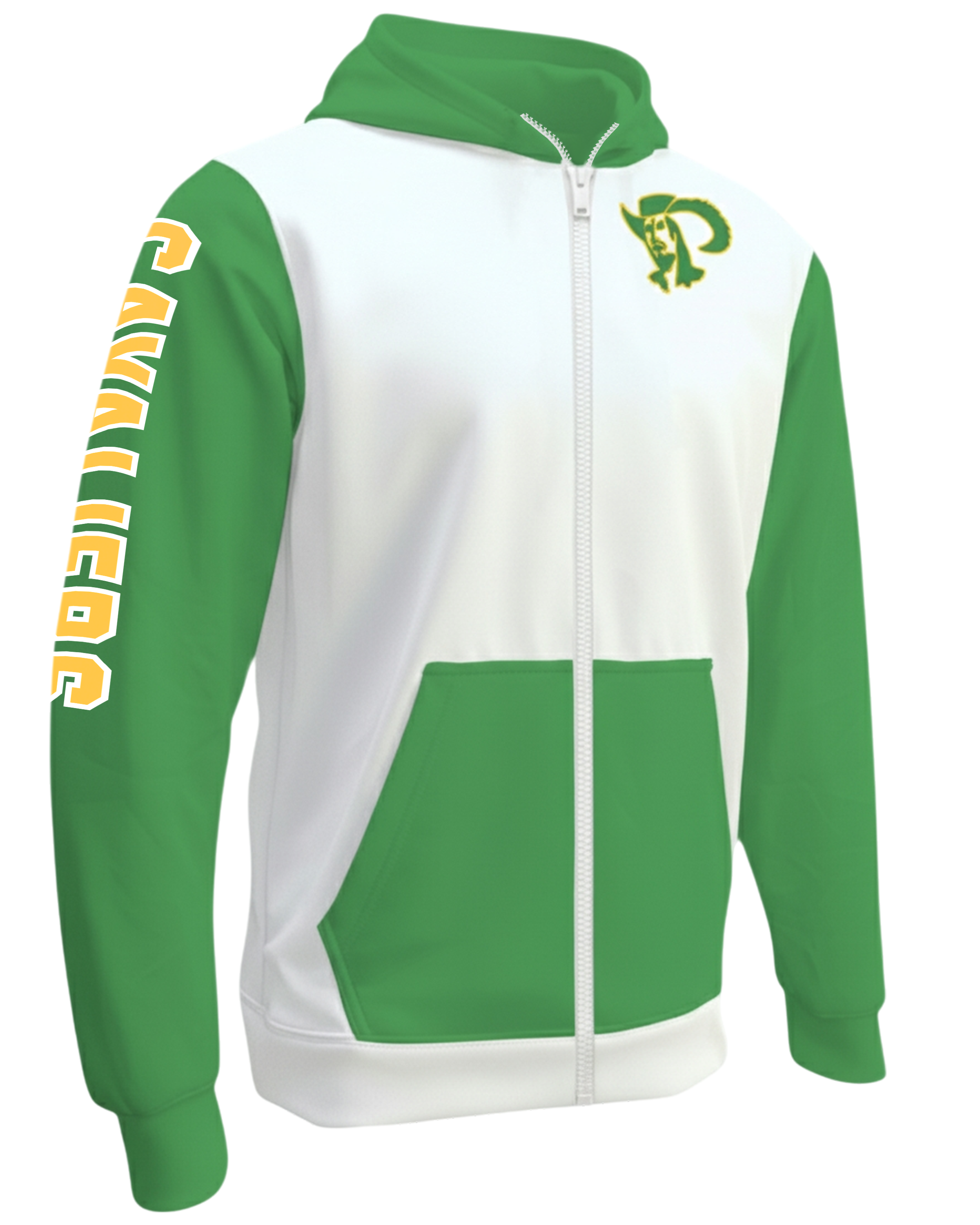 Cotton Full Zip Fleece Hoodie w/ Front Pocket