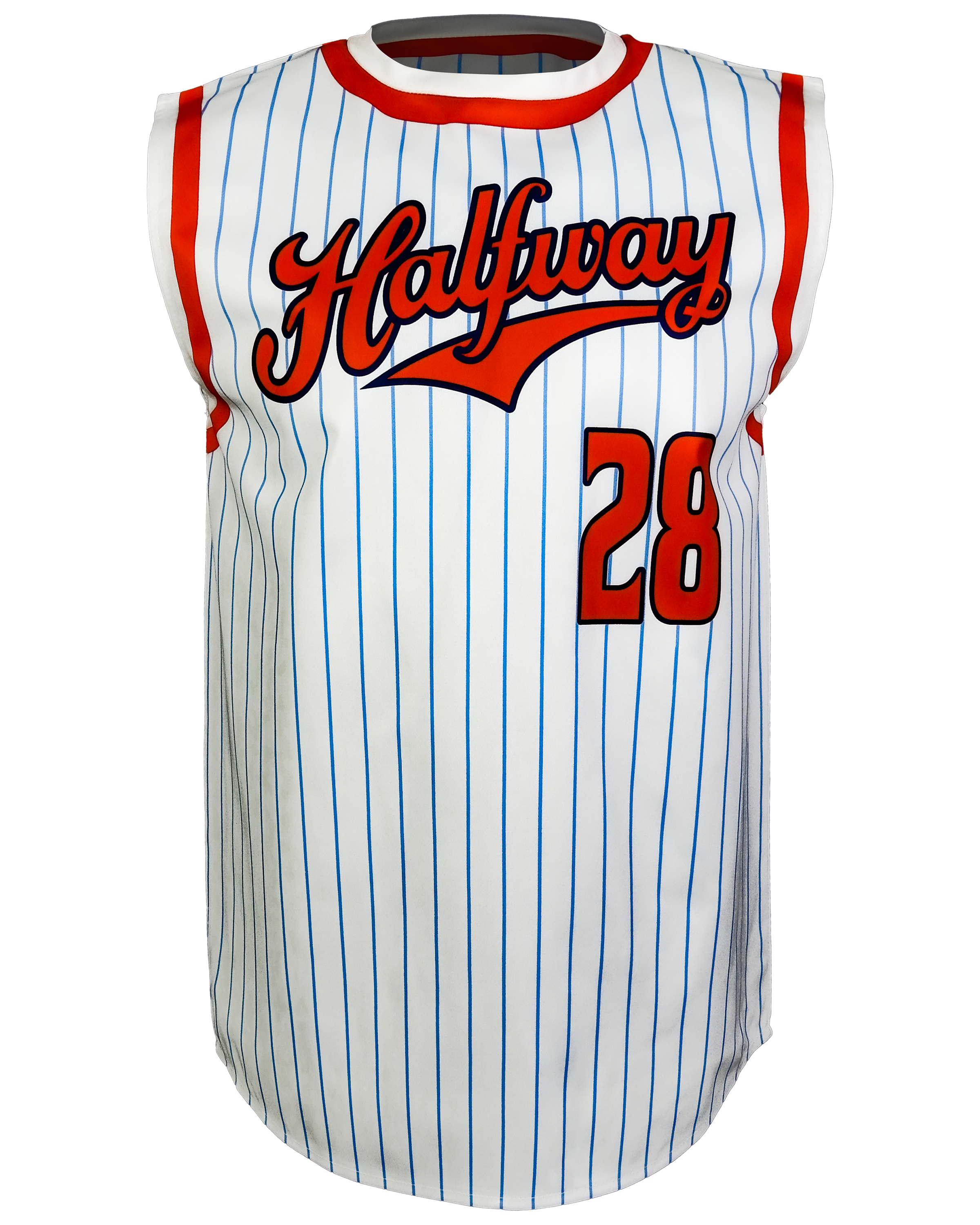 Sleeveless Crew Neck Baseball Jersey