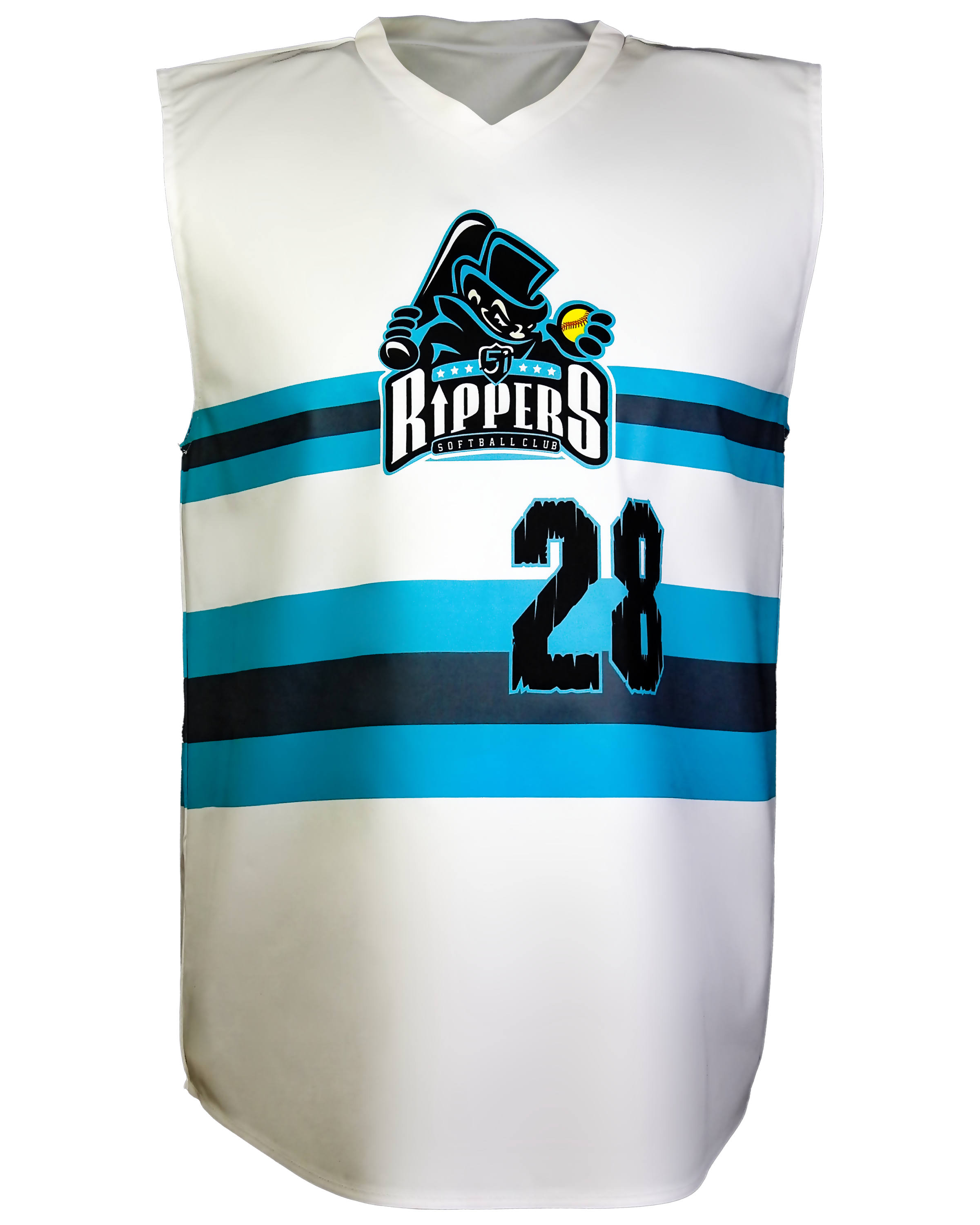 Sleeveless V-Neck Baseball Jersey