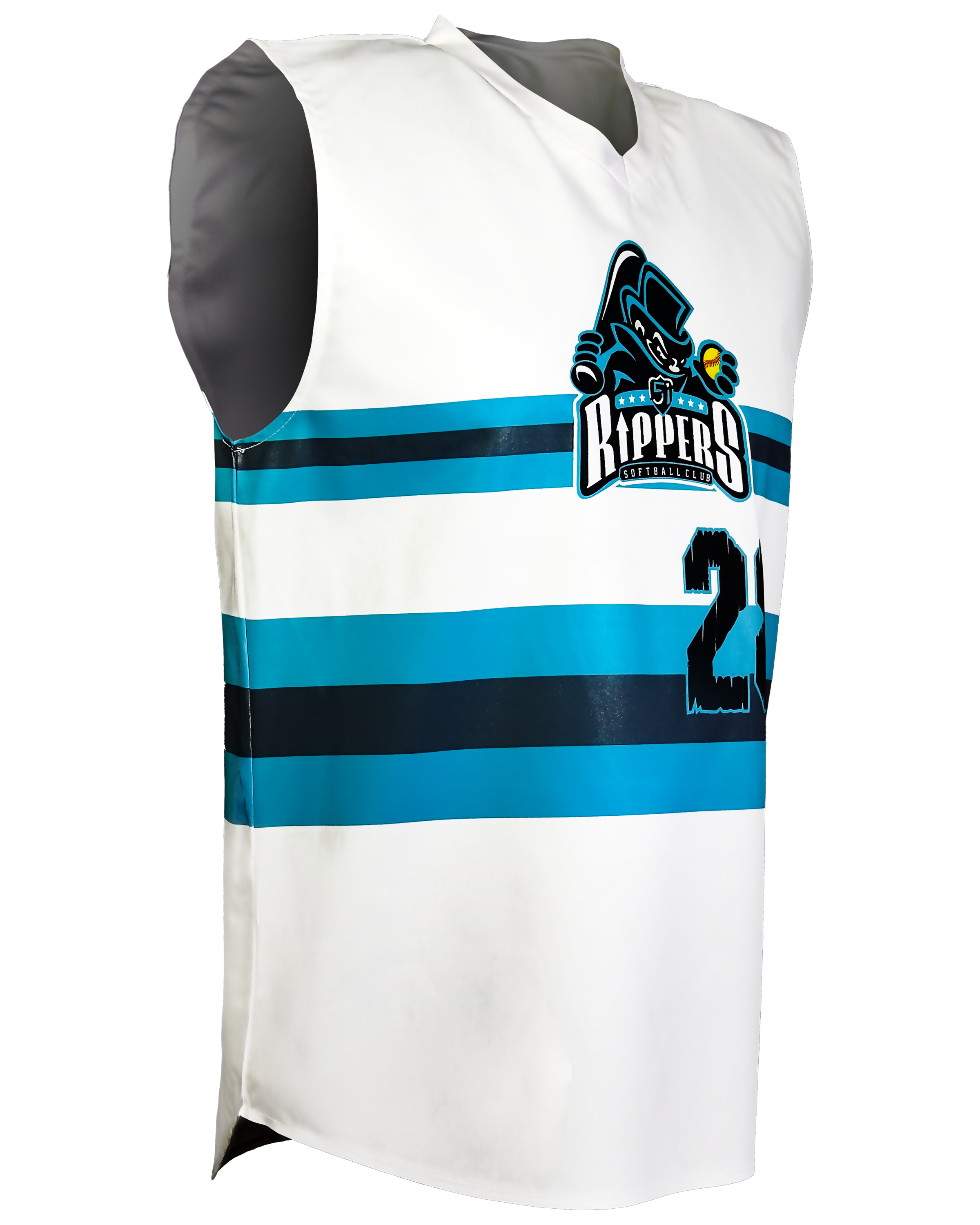 Sleeveless V-Neck Baseball Jersey