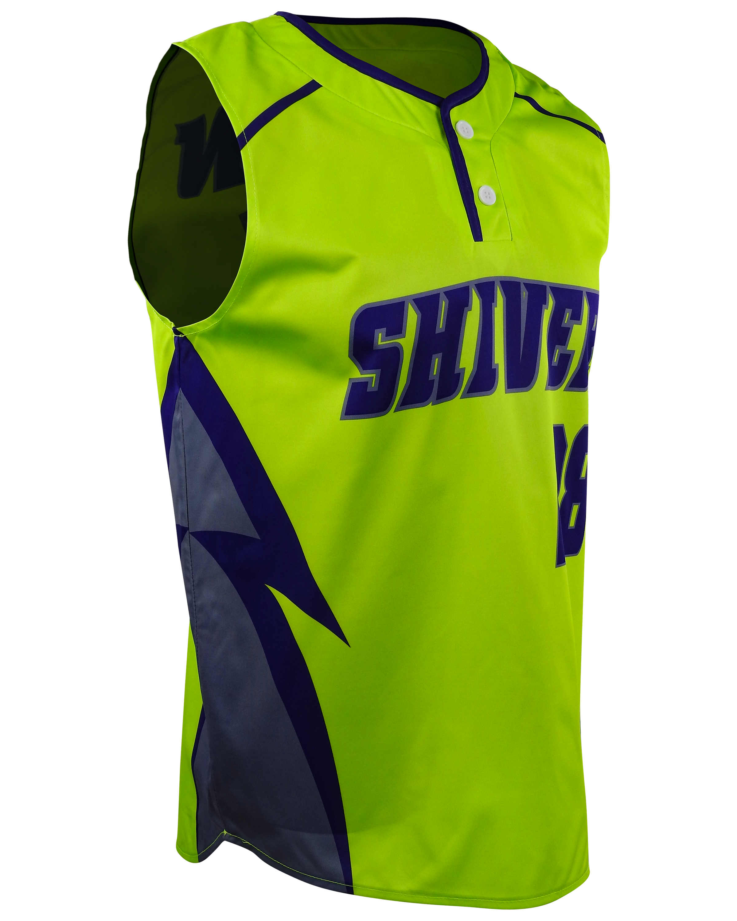 Sleeveless 2-Button Baseball Jersey