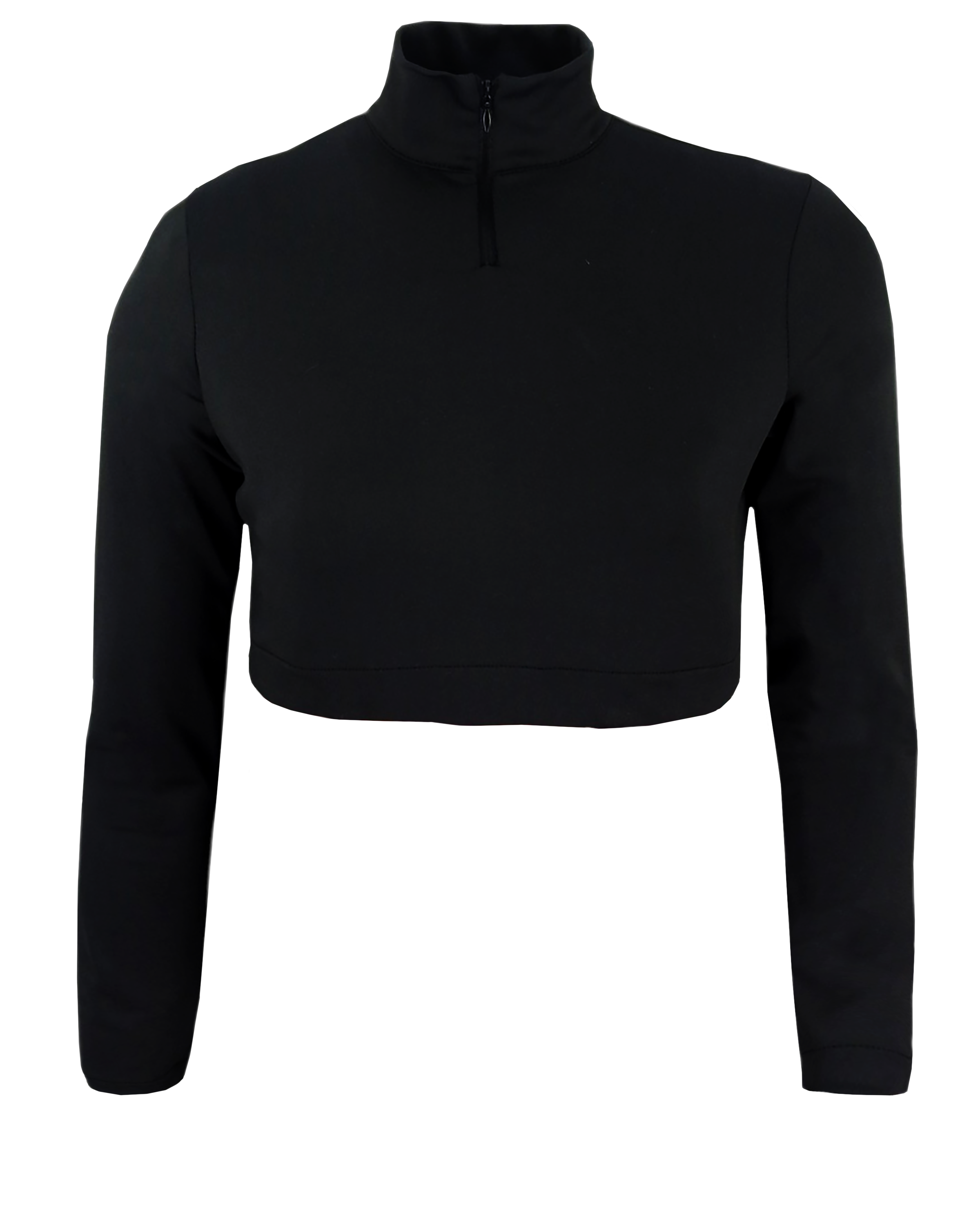 Dyed Long Sleeve Cheer Crop Top w/ Turtle Neck (Solid Color)