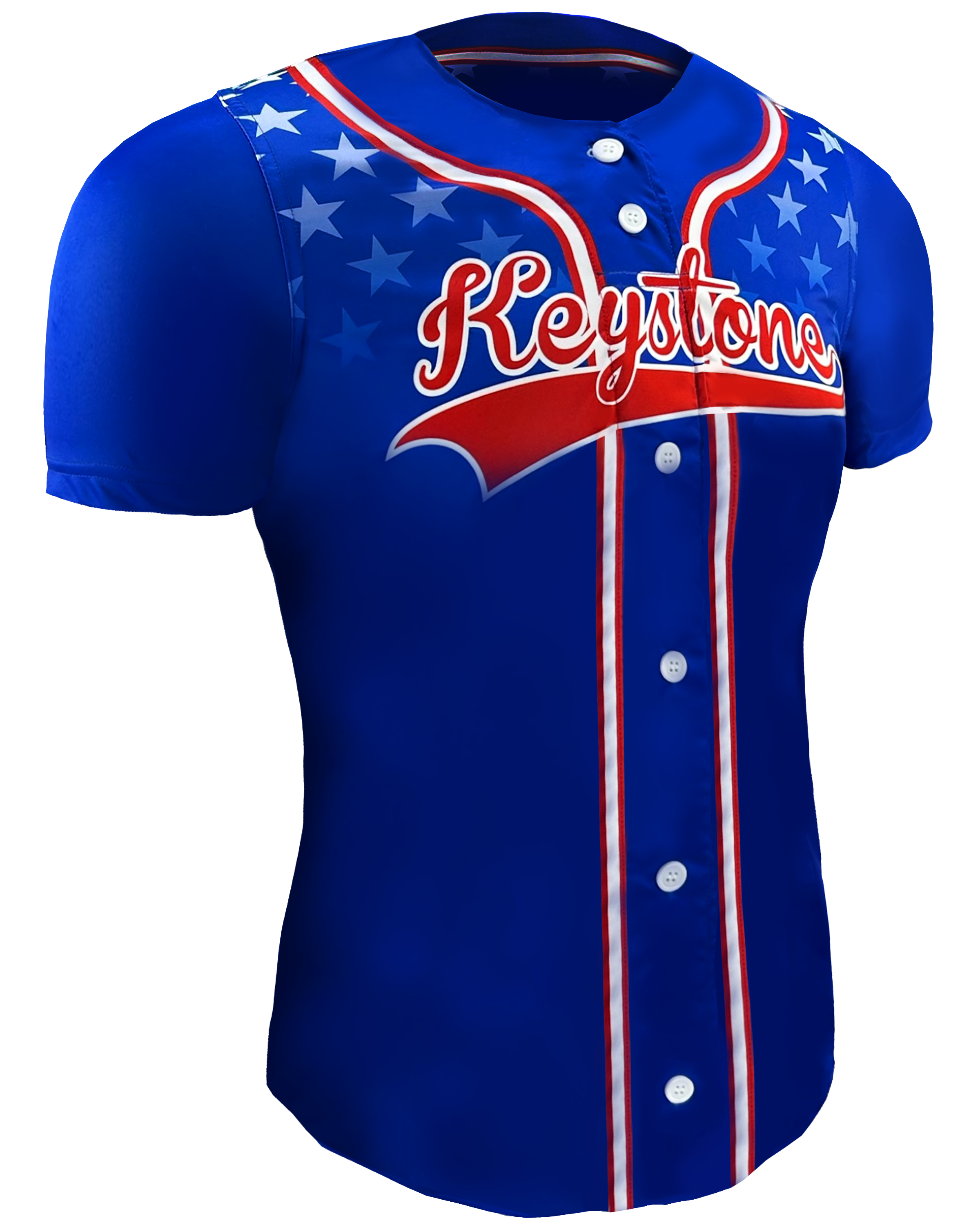 Short Sleeve Faux Full Button Softball Jersey