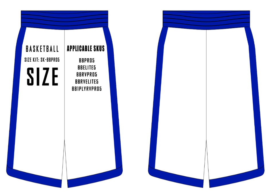 Pro 5 and Elite 5 Basketball Shorts Size Samples