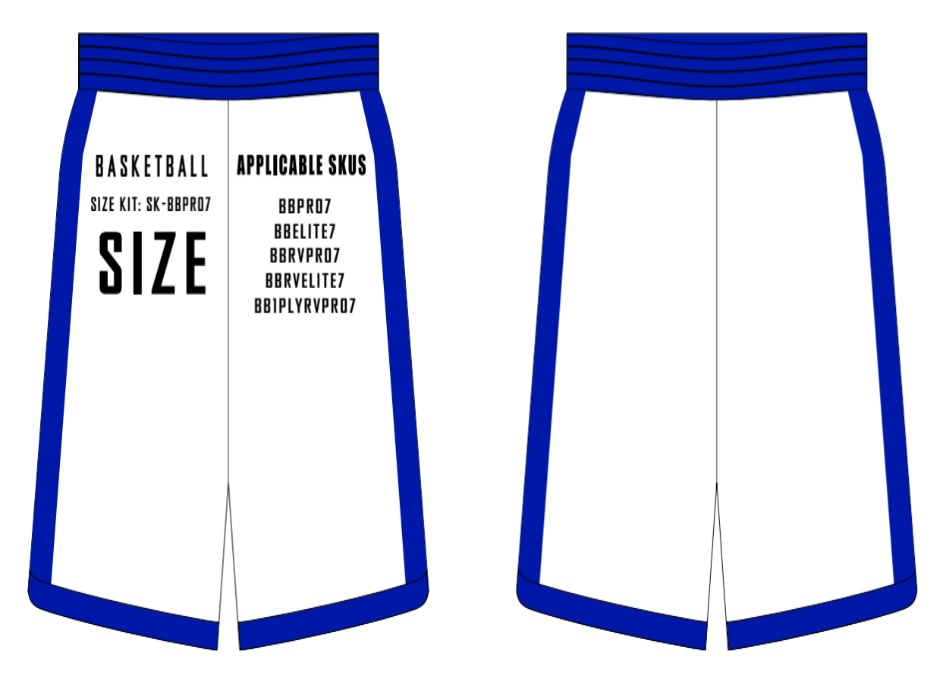 Pro 7 and Elite 7 Basketball Shorts Size Samples