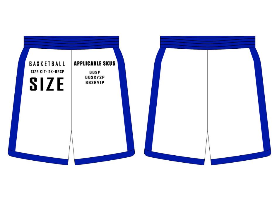 Performance Basketball Shorts Size Samples