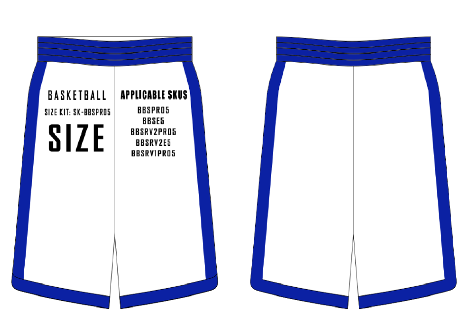 Pro 5 and Elite 5 Basketball Shorts Size Samples