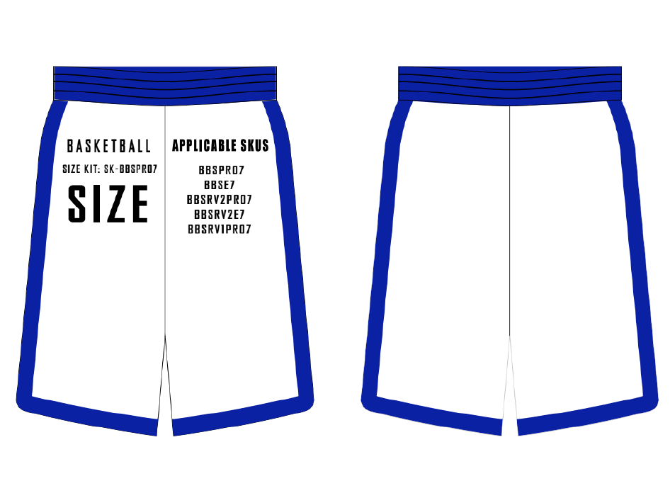 Pro 7 and Elite 7 Basketball Shorts Size Samples