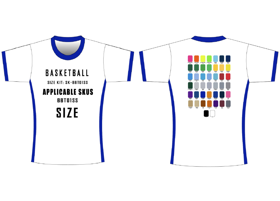 Short Sleeve Basketball Jersey Size Samples