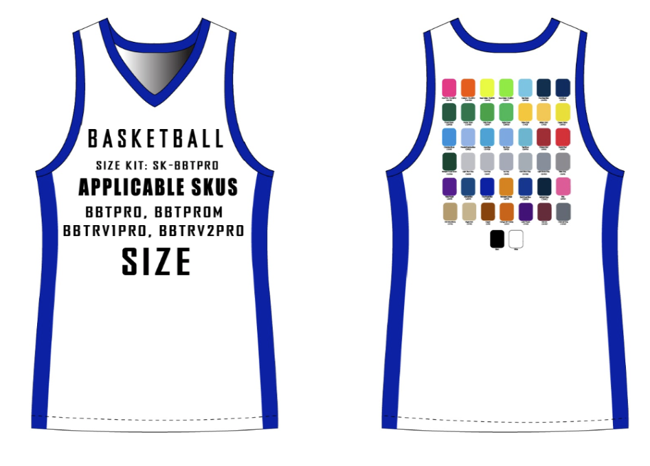 Pro Basketball Jersey Size Samples