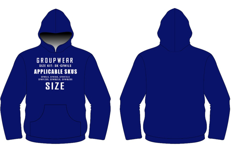 Cotton Fleece Hoodie Size Samples