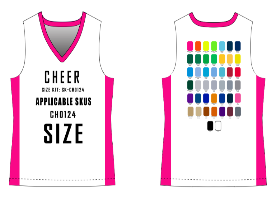 Classic Cheer Top Size Samples