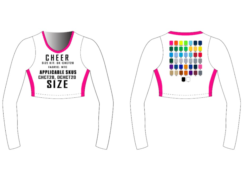 Long Sleeve Crop Top Size Samples
