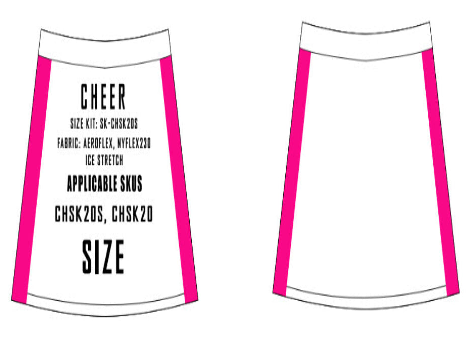 Performance Cheer Skirt Size Samples