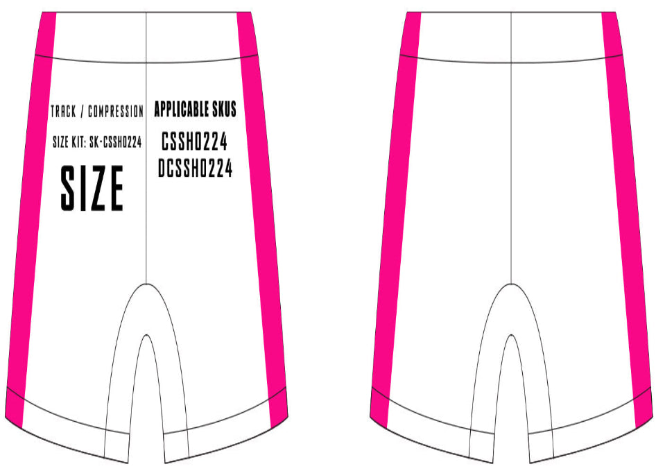 (Female) 4" Compression Shorts Size Samples