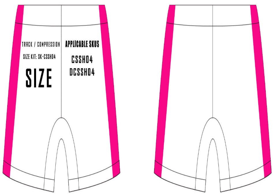 Female 2.5" Compression Shorts Size Samples