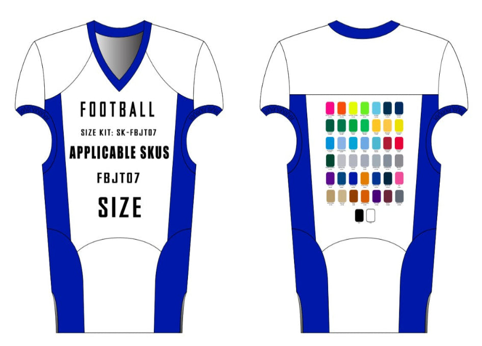 Gamebreaker Football Jersey Size Samples