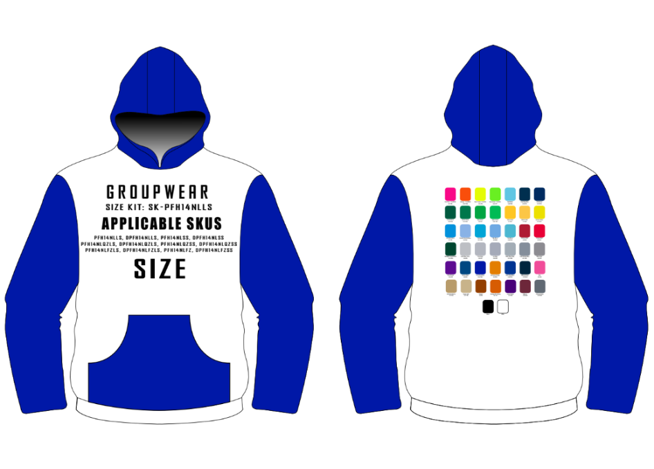 Brushed Performance Hoodie Size Samples