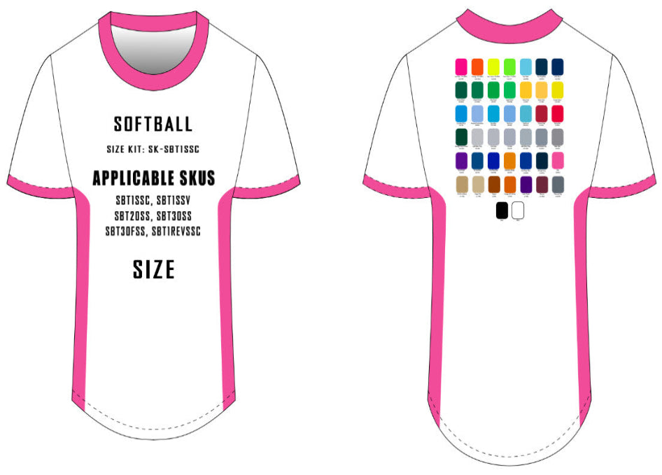 Short Sleeve Softball Jersey Size Samples