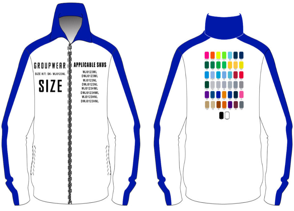 Warm-Up Jacket Size Samples