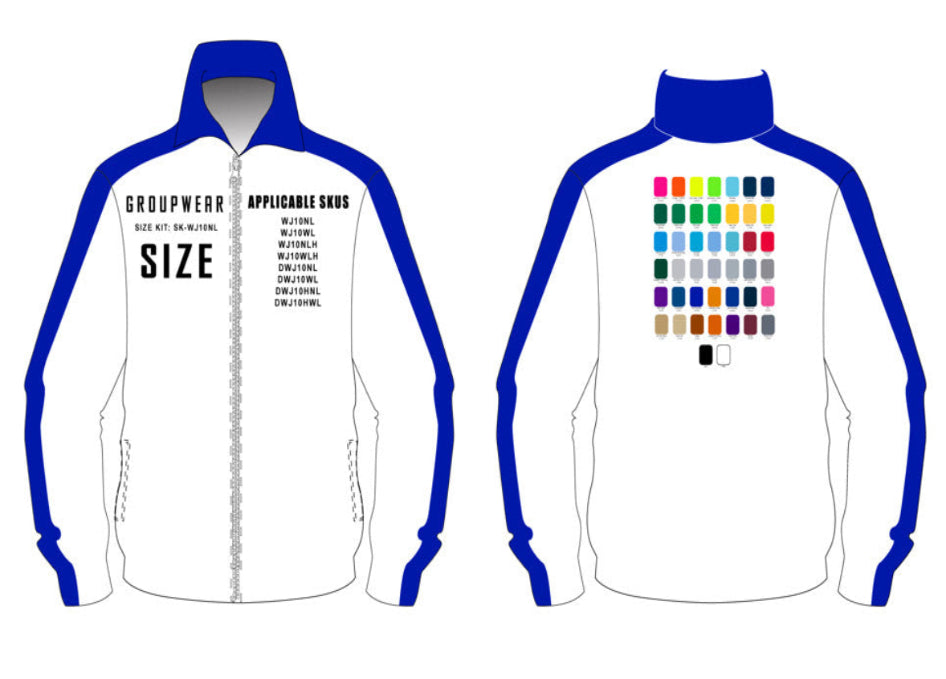 Warm-Up Jacket Size Samples