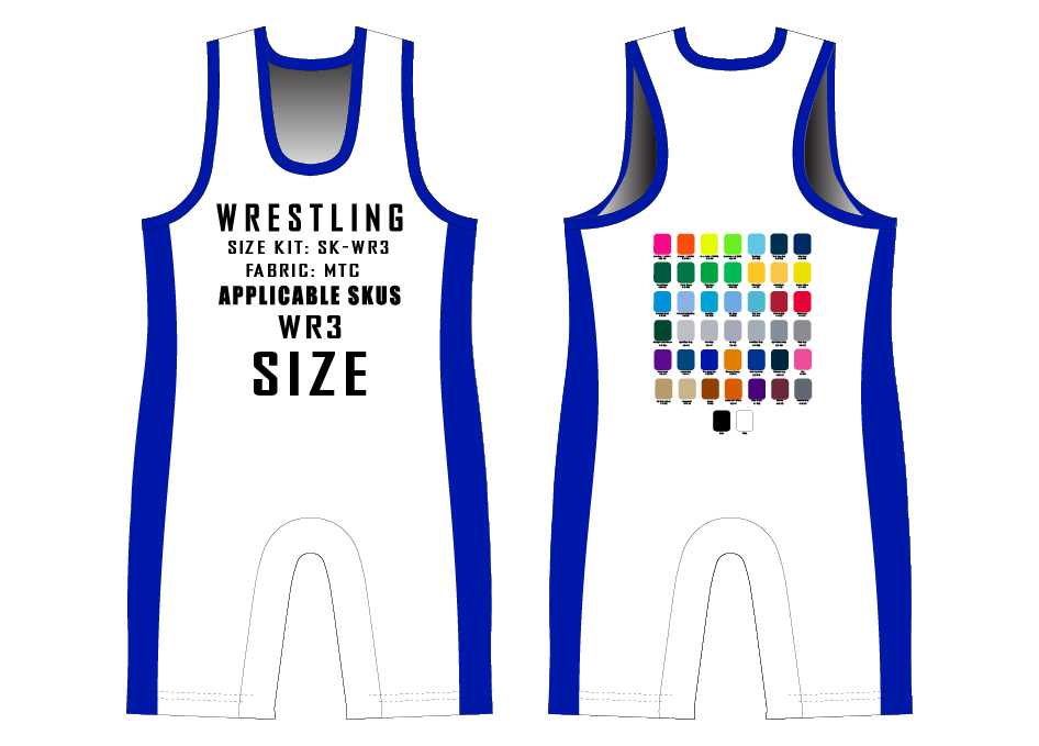 Male Wrestling Singlet Size Sample