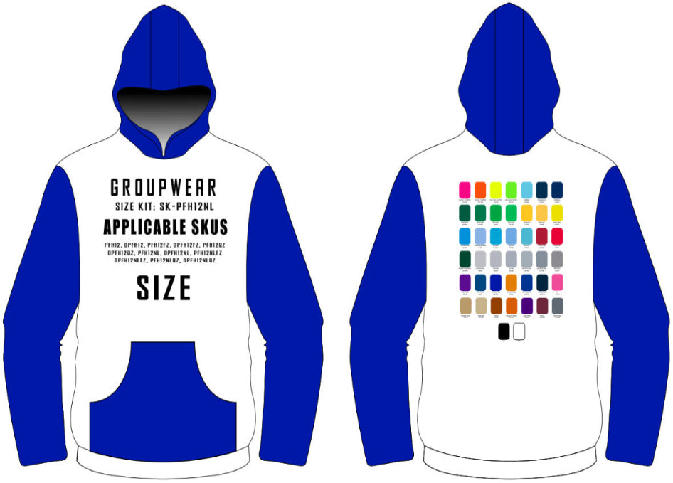 Heavy and Drifit Performance Hoodie Size Samples