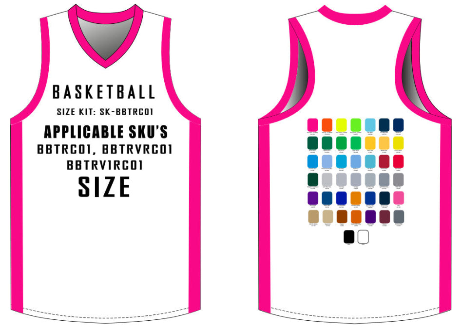 Ladies Racerback Basketball Jersey Size Samples