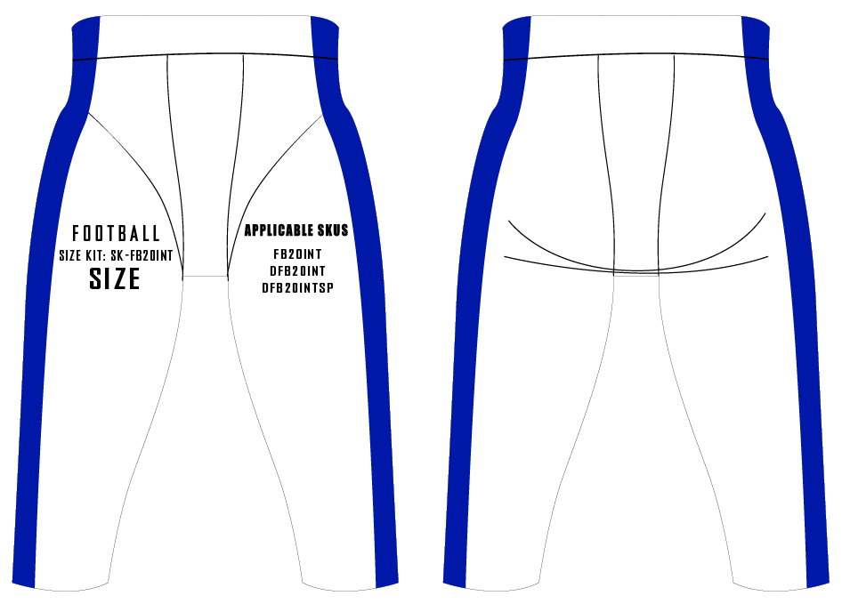 Integrated Pullup Football Pants w/ Drawstring Size Samples